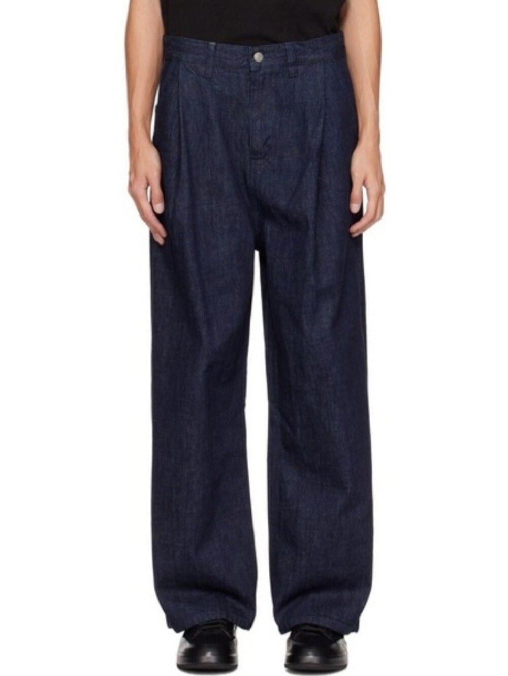 The Frankie Shop Navy Drew Wide Leg Jean Men's High Rise